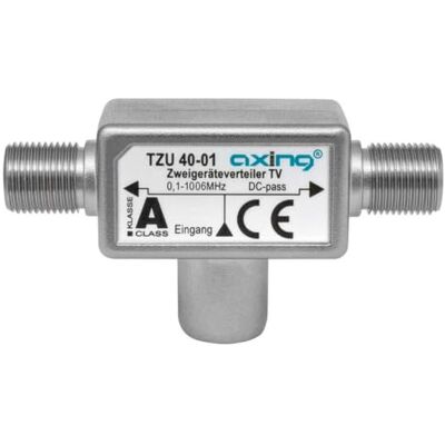 Axing TZU 40-01 2-weg BK splitter (0,1 tot 1006 MHz) voor multimedia-aansluiting Axing TZU 40-01 2-weg BK splitter (0,1 tot 1006 MHz) voor multimedia-aansluiting