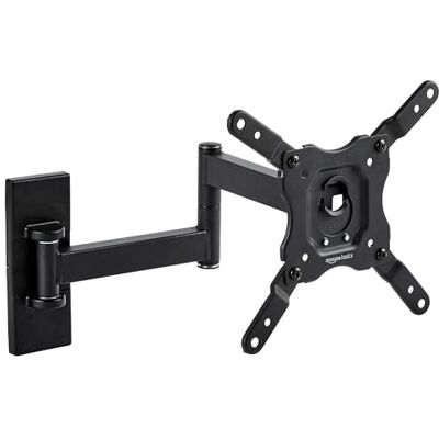 Amazon Basics Wandhouder voor tv, volledige beweging, draaibaar en kantelbaar, voor platte en gebogen tv's of schermen, 12 tot 40 inch tot 36 kg, tv-houder, VESA max. 200 x 200 mm, zwart Amazon Basics Wandhouder voor tv, volledige beweging, draaibaar en kantelbaar, voor platte en gebogen tv's of schermen, 12 tot 40 inch tot 36 kg, tv-houder, VESA max. 200 x 200 mm, zwart