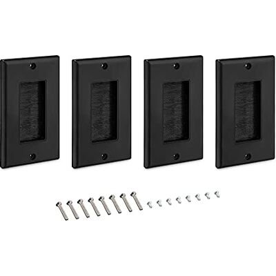 kwmobile Borstelwandplaat, 4 stuks, wandkabeldoorvoer, audio-video-aansluiting, inbouwstopcontact voor tv-kabeldoorvoer HDMI HiFi kwmobile Borstelwandplaat, 4 stuks, wandkabeldoorvoer, audio-video-aansluiting, inbouwstopcontact voor tv-kabeldoorvoer HDMI HiFi