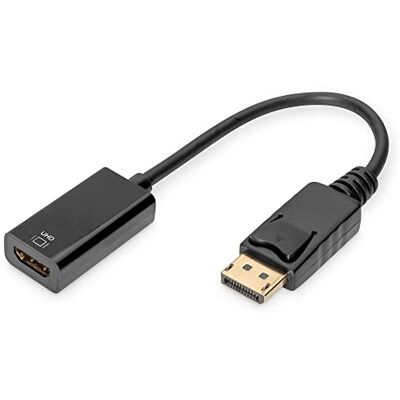 Digitus DisplayPort actieve adapterkabel DP naar HDMI type A HDMI 2.0 UltraHD 4k/60Hz 0,2m zwart Digitus DisplayPort actieve adapterkabel DP naar HDMI type A HDMI 2.0 UltraHD 4k/60Hz 0,2m zwart