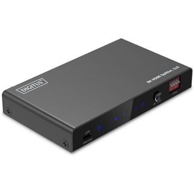 Digitus DS-55339 HDMI splitter 1x2 Ingang: 1 poort/output: 2 poorten UHD 8K / 60Hz HDTV: 7680 × 4320p HDCP 2.3 & HDMI 2.1 HDR, Deep Color, EDID switch Toslink, stereo (3,5 mm) Digitus DS-55339 HDMI splitter 1x2 Ingang: 1 poort/output: 2 poorten UHD 8K / 60Hz HDTV: 7680 × 4320p HDCP 2.3 & HDMI 2.1 HDR, Deep Color, EDID switch Toslink, stereo (3,5 mm)