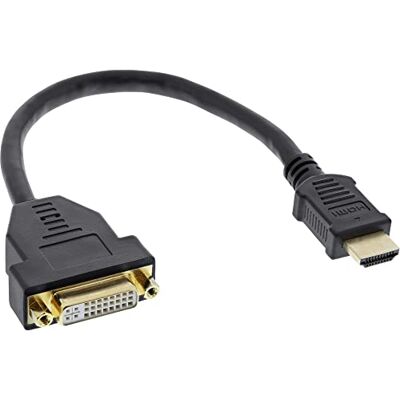InLine 17670I HDMI DVI stekker naar DVI vrouwelijke adapterkabel 0,2 m InLine 17670I HDMI DVI stekker naar DVI vrouwelijke adapterkabel 0,2 m