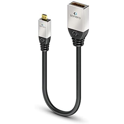 conecto Sonero® High-Speed Micro HDMI-adapter met ethernet, Ultra HD, 4K, 60Hz, 18Gbps, 0,25 m, zwart conecto Sonero® High-Speed Micro HDMI-adapter met ethernet, Ultra HD, 4K, 60Hz, 18Gbps, 0,25 m, zwart