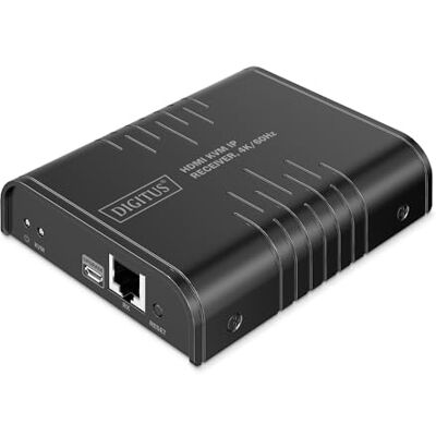 Digitus HDMI KVM IP ontvanger voor DS-55355 UHD 4k 60Hz HDMI 2.0 bereik tot 200 m ontvangereenheid punt naar multipoint CAT 6 zwart Digitus HDMI KVM IP ontvanger voor DS-55355 UHD 4k 60Hz HDMI 2.0 bereik tot 200 m ontvangereenheid punt naar multipoint CAT 6 zwart