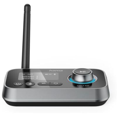 Hama Link.it Duo Bluetooth-ontvanger, voor tv, stereo, audio-video, bluetooth-adapter voor 2 bronnen, lage latentie, USB-C, aansluiting, glasvezel, zwart Hama Link.it Duo Bluetooth-ontvanger, voor tv, stereo, audio-video, bluetooth-adapter voor 2 bronnen, lage latentie, USB-C, aansluiting, glasvezel, zwart
