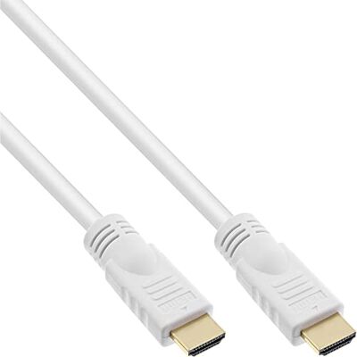 InLine High Speed Premium aansluitkabel mannelijk naar mannelijk naar hDMI-kabel met ethernet 5 m wit/goud InLine High Speed Premium aansluitkabel mannelijk naar mannelijk naar hDMI-kabel met ethernet 5 m wit/goud
