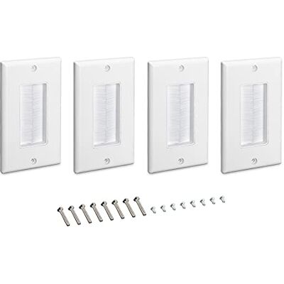 kwmobile Borstelwandplaat, 4 stuks, wandkabeldoorvoer, audio-video-aansluiting, inbouwstopcontact voor tv-kabeldoorvoer HDMI HiFi kwmobile Borstelwandplaat, 4 stuks, wandkabeldoorvoer, audio-video-aansluiting, inbouwstopcontact voor tv-kabeldoorvoer HDMI HiFi