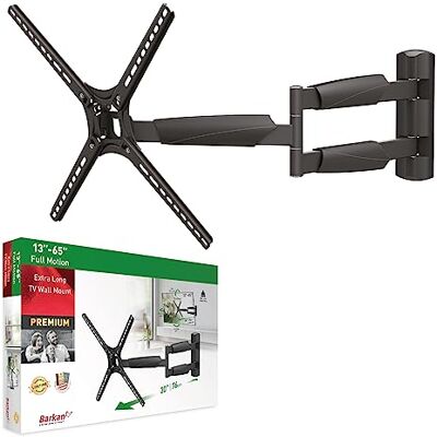 Barkan Lange tv-muurbeugel, 13 65 inch Full Motion Articulating 4 bewegingen platte / gebogen schermbeugel, geschikt voor maximaal 36,2 kg, extreem uitschuifbaar, geschikt voor LED OLED LCD Barkan Lange tv-muurbeugel, 13 65 inch Full Motion Articulating 4 bewegingen platte / gebogen schermbeugel, geschikt voor maximaal 36,2 kg, extreem uitschuifbaar, geschikt voor LED OLED LCD