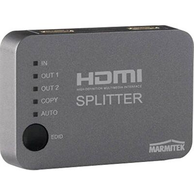 Marmitek HDMI splitter 4K60 Split 312 UHD 1 ingang / 2 uit Ultra HD HDMI-splitter voor tv, projector en beamer met EDID-schakelaar, HDCP 2.2, 18 Gbit/s, HDR en 3D Marmitek HDMI splitter 4K60 Split 312 UHD 1 ingang / 2 uit Ultra HD HDMI-splitter voor tv, projector en beamer met EDID-schakelaar, HDCP 2.2, 18 Gbit/s, HDR en 3D