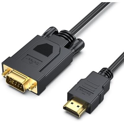 BENFEI HDMI naar VGA, vergulde HDMI naar VGA 1.8M kabel (mannelijk naar mannelijk) voor computer, desktop, laptop, pc, monitor, projector, HDTV, Chromebook, Raspberry Pi, Roku, Xbox en meer Zwart BENFEI HDMI naar VGA, vergulde HDMI naar VGA 1.8M kabel (mannelijk naar mannelijk) voor computer, desktop, laptop, pc, monitor, projector, HDTV, Chromebook, Raspberry Pi, Roku, Xbox en meer Zwart