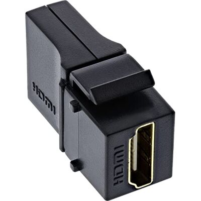 InLine 76202N HDMI Keystone Snap-In 4K/60Hz HDMI A vrouwelijk/vrouwelijk, hoekig, zwart InLine 76202N HDMI Keystone Snap-In 4K/60Hz HDMI A vrouwelijk/vrouwelijk, hoekig, zwart