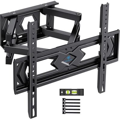 PERLESMITH TV-wandhouder, kantelbaar, draaibaar en draaibaar, volledige beweging voor televisie VESA 400 x 400 mm, flatscreen, LCD, LED, 32 tot 65 inch capaciteit 45 kg met HDMI-kabel en waterpas PERLESMITH TV-wandhouder, kantelbaar, draaibaar en draaibaar, volledige beweging voor televisie VESA 400 x 400 mm, flatscreen, LCD, LED, 32 tot 65 inch capaciteit 45 kg met HDMI-kabel en waterpas