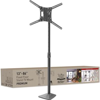 Barkan TV-standaard voor schermen van 13-83 inch, op de grond geschroefd, kantelbaar en draaibaar, in hoogte verstelbaar, maximaal gewicht 50 kg, meubels, glanzende afwerking, voor OLED LCD, tot VESA 600 x 400 mm Barkan TV-standaard voor schermen van 13-83 inch, op de grond geschroefd, kantelbaar en draaibaar, in hoogte verstelbaar, maximaal gewicht 50 kg, meubels, glanzende afwerking, voor OLED LCD, tot VESA 600 x 400 mm