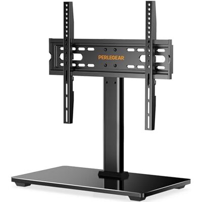 Perlegear Tafel TV-Standaard voor 26-55 Inch LCD/LED TV's Geschikt voor 40 KG & Max.VESA 400x400mm- in hoogte verstelbare TV-houder met getemperd glas en kabelmanagement. Perlegear Tafel TV-Standaard voor 26-55 Inch LCD/LED TV's Geschikt voor 40 KG & Max.VESA 400x400mm- in hoogte verstelbare TV-houder met getemperd glas en kabelmanagement.