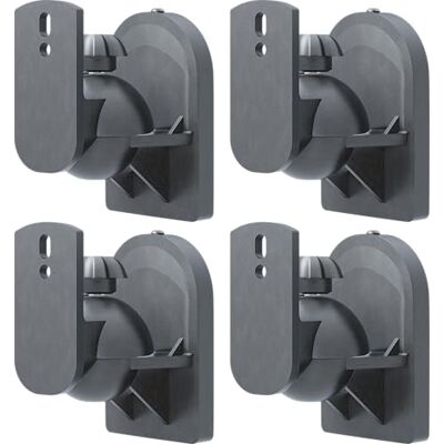 goobay 49391 Universele wandhouder, draaibaar, kantelbaar, voor luidsprekers tot 3,5 kg, zwart, 4 stuks goobay 49391 Universele wandhouder, draaibaar, kantelbaar, voor luidsprekers tot 3,5 kg, zwart, 4 stuks