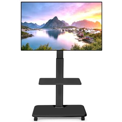 Maiproo TV-standaard op wieltjes, mobiele tv-wagen voor LED plat/gebogen/LCD/OLED van 32 tot 70 inch, in hoogte verstelbaar, maximale belasting 100 kg, voor slaapkamer en buiten Maiproo TV-standaard op wieltjes, mobiele tv-wagen voor LED plat/gebogen/LCD/OLED van 32 tot 70 inch, in hoogte verstelbaar, maximale belasting 100 kg, voor slaapkamer en buiten