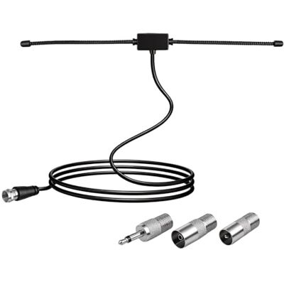 XiDeShop Antenne radio FM DAB Puissante, antenne dipôle FM avec câble d'extension de 3 m, compatible avec les radios portables, les tuners stéréo, les récepteurs AV, les amplificateurs stéréo et les récepteurs XiDeShop Antenne radio FM DAB Puissante, antenne dipôle FM avec câble d'extension de 3 m, compatible avec les radios portables, les tuners stéréo, les récepteurs AV, les amplificateurs stéréo et les récepteurs