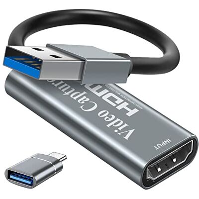Papeaso 4K HDMI naar USB vangt Full HD 1080p, opname van videogames voor videobewerking/games/streaming/online onderwijs (zilver) Papeaso 4K HDMI naar USB vangt Full HD 1080p, opname van videogames voor videobewerking/games/streaming/online onderwijs (zilver)