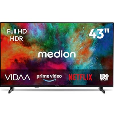 Medion TV 43 inch Full HD (108 cm) televisie (Smart TV, HDR, VIDAA Store, Prime Video, Disney+, DAZN, Paramount+, HbbTV, PVR, Bluetooth, MD 843101) Medion TV 43 inch Full HD (108 cm) televisie (Smart TV, HDR, VIDAA Store, Prime Video, Disney+, DAZN, Paramount+, HbbTV, PVR, Bluetooth, MD 843101)