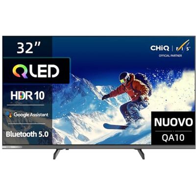 CHiQ Google QLED 32QA10 32 inch Smart TV Full HD HDR10 Dolby Audio en DBX-TV Frameloos metalen ontwerp Geïntegreerde Chromecast Google Assistant Nieuw model 2025 CHiQ Google QLED 32QA10 32 inch Smart TV Full HD HDR10 Dolby Audio en DBX-TV Frameloos metalen ontwerp Geïntegreerde Chromecast Google Assistant Nieuw model 2025