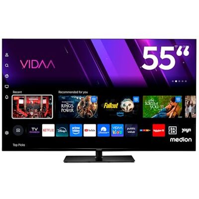 Medion TV 55 inch 4K (138,8 cm) televisie (Smart TV 4K, Dolby Vision HDR, VIDAA Store, Prime Video, Disney+, DAZN, Paramount+, HbbTV, PVR, Bluetooth, MD 855300) Medion TV 55 inch 4K (138,8 cm) televisie (Smart TV 4K, Dolby Vision HDR, VIDAA Store, Prime Video, Disney+, DAZN, Paramount+, HbbTV, PVR, Bluetooth, MD 855300)