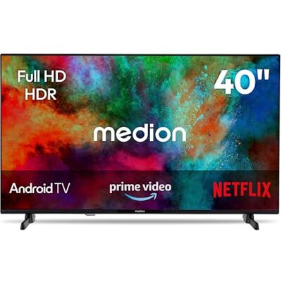 Medion TV 40 inch Full HD (100,3 cm) televisie (Android TV, Smart TV, HDR, Prime Video, PVR, Bluetooth, MD 840100) Medion TV 40 inch Full HD (100,3 cm) televisie (Android TV, Smart TV, HDR, Prime Video, PVR, Bluetooth, MD 840100)