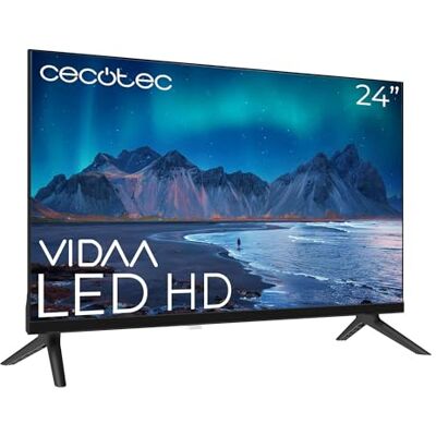 Cecotec Smart TV 24 inch led-tv, HD-resolutie A5-serie ALH50024. Vida Smart TV, Dolby Audio-systeem, geïntegreerde wifi, hoofdtelefoonuitgang, Chromecast, 3 HDMI en 2 USB Cecotec Smart TV 24 inch led-tv, HD-resolutie A5-serie ALH50024. Vida Smart TV, Dolby Audio-systeem, geïntegreerde wifi, hoofdtelefoonuitgang, Chromecast, 3 HDMI en 2 USB