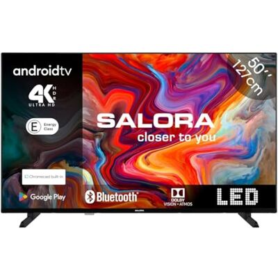 SALORA SMART50TV 50 inch 4K Ultra HD televisie 50 inch (127 cm) 4K Smart TV, HDR 10+, Android 11, ingebouwde Chromecast, Dolby Vision & Atmos, 3x HDMI, USB Recording SALORA SMART50TV 50 inch 4K Ultra HD televisie 50 inch (127 cm) 4K Smart TV, HDR 10+, Android 11, ingebouwde Chromecast, Dolby Vision & Atmos, 3x HDMI, USB Recording