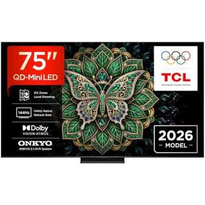 TCL 75C6K Pro Smart TV 75 inch 4K DVB-T2 H.264, H.265 zwart energieklasse E TCL 75C6K Pro Smart TV 75 inch 4K DVB-T2 H.264, H.265 zwart energieklasse E