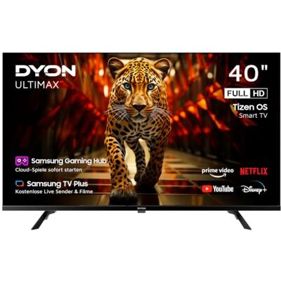 DYON ULTIMAX 40F-TI TV, 40 inch, Full HD, met Tizen OS, Triple Tuner (DVB-C/-S2/-T2), Samsung Smart & Gaming Hub, Prime Video, Netflix, Disney+, 2025 DYON ULTIMAX 40F-TI TV, 40 inch, Full HD, met Tizen OS, Triple Tuner (DVB-C/-S2/-T2), Samsung Smart & Gaming Hub, Prime Video, Netflix, Disney+, 2025