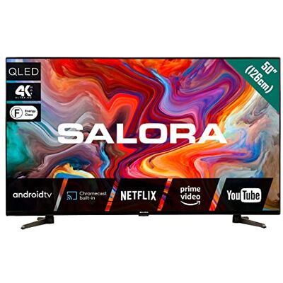 SALORA 50QLEDTV 50 inch 4K Ultra HD televisie 50 inch (127 cm) 4K Smart TV, HDR 10+, Android 11, ingebouwde Chromecast, Dolby Vision & Atmos, 3x HDMI SALORA 50QLEDTV 50 inch 4K Ultra HD televisie 50 inch (127 cm) 4K Smart TV, HDR 10+, Android 11, ingebouwde Chromecast, Dolby Vision & Atmos, 3x HDMI