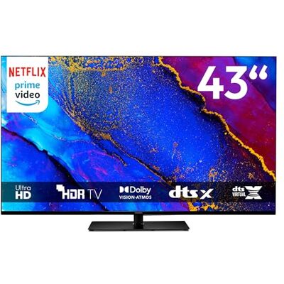 Medion TV 43 inch (108 cm) televisie (Smart TV, 4K, Dolby Vision HDR, Prime Video, Disney+, Dolby Atmos, DTS X, compatibel met Google TV, PVR, Bluetooth, MD 843400) Medion TV 43 inch (108 cm) televisie (Smart TV, 4K, Dolby Vision HDR, Prime Video, Disney+, Dolby Atmos, DTS X, compatibel met Google TV, PVR, Bluetooth, MD 843400)