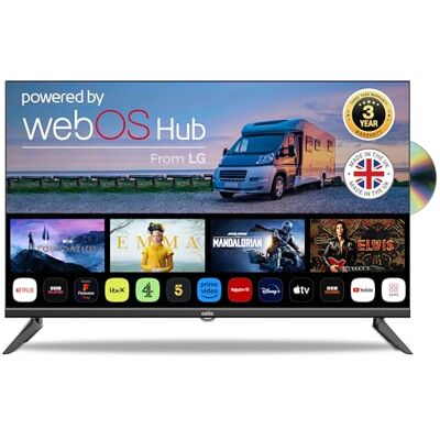 Cello C3224WSF 12 volt 32 inch tv, frameloze reissmart-tv met dvd-speler, ultrasnelle webOS, Bluetooth, Netflix, Prime Video, Apple TV+, DAZN, Pluto Cello C3224WSF 12 volt 32 inch tv, frameloze reissmart-tv met dvd-speler, ultrasnelle webOS, Bluetooth, Netflix, Prime Video, Apple TV+, DAZN, Pluto