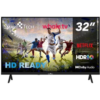 Smart Tech LED HD TV 32 inch (80 cm) Whale OS-32HH01K Molotov, Netflix, Prime Video, Disney+ 3 x HDMI 2 x USB Dolby Digital+ Smart Tech LED HD TV 32 inch (80 cm) Whale OS-32HH01K Molotov, Netflix, Prime Video, Disney+ 3 x HDMI 2 x USB Dolby Digital+