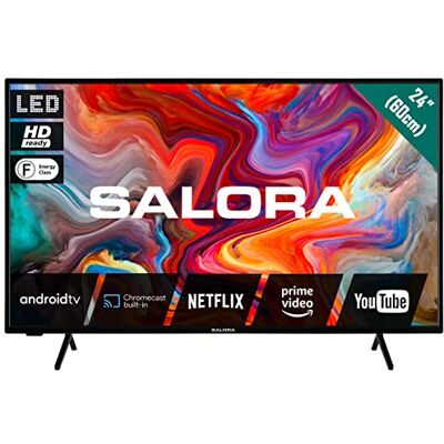 SALORA SMART24TV 24 inch HD televisie 24 inch (61 cm) Android Smart TV, HDR 10+, Android 9, ingebouwde Chromecast, Dolby Vision & Atmos, 3x HDMI SALORA SMART24TV 24 inch HD televisie 24 inch (61 cm) Android Smart TV, HDR 10+, Android 9, ingebouwde Chromecast, Dolby Vision & Atmos, 3x HDMI