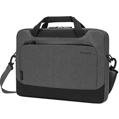 Targus Cypress EcoSmart TBS92602GL Laptophoes voor 14 inch laptop, draagtas met riem, pc-tas met hoofdvak en voorvak grijs Targus Cypress EcoSmart TBS92602GL Laptophoes voor 14 inch laptop, draagtas met riem, pc-tas met hoofdvak en voorvak grijs