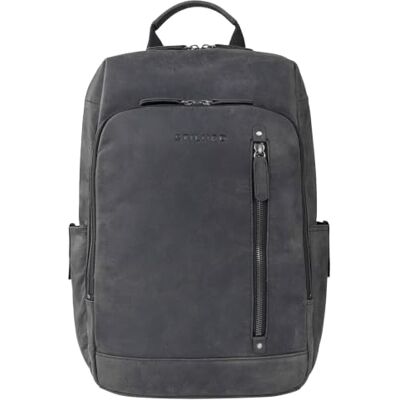 STILORD "Johnson" zakelijke rugzak voor heren, leer, vintage rugzak voor MacBook 13,3 inch, laptoptas, echt leer, kleur: middenbruin, Carbon Grijs, L, Vintage stijl STILORD "Johnson" zakelijke rugzak voor heren, leer, vintage rugzak voor MacBook 13,3 inch, laptoptas, echt leer, kleur: middenbruin, Carbon Grijs, L, Vintage stijl