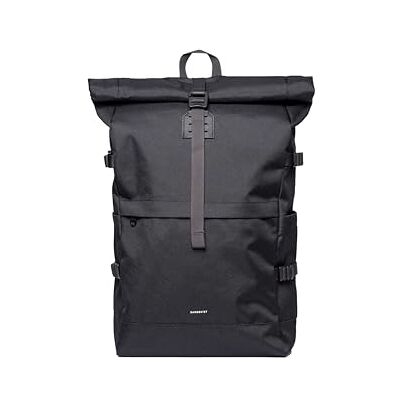 Sandqvist Rugzak Icon Rolltop 16 inch, 26 l, zwart, voor laptop, waterdicht, gerecyclede materialen Sandqvist Rugzak Icon Rolltop 16 inch, 26 l, zwart, voor laptop, waterdicht, gerecyclede materialen