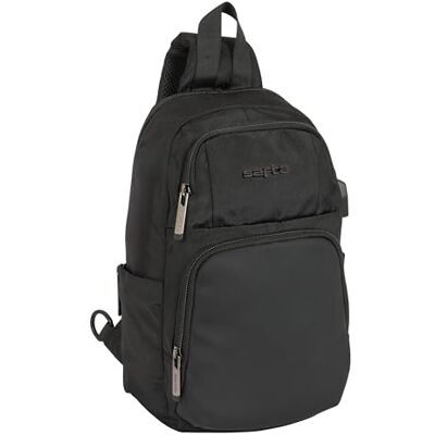 safta BUSINESS Mini-rugzak voor dagelijks gebruik, met 1 schouder, 11 inch tablet en USB, ideaal voor kinderen van verschillende leeftijden, 18 x 12 x 34 cm, zwart, Estándar,, zwart., Casual safta BUSINESS Mini-rugzak voor dagelijks gebruik, met 1 schouder, 11 inch tablet en USB, ideaal voor kinderen van verschillende leeftijden, 18 x 12 x 34 cm, zwart, Estándar,, zwart., Casual