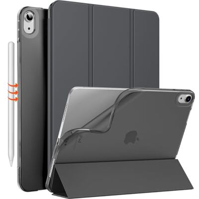 MoKo voor iPad Air 11 Inch Case 7e/6e generatie M3/M2 2025/2024, iPad Air 5e/4e generatie 10,9" 2022/2020, Translucent Frosted Soft TPU Back Cover, Slim Protective Cover, Auto Wake/Sleep, Space Gray MoKo voor iPad Air 11 Inch Case 7e/6e generatie M3/M2 2025/2024, iPad Air 5e/4e generatie 10,9" 2022/2020, Translucent Frosted Soft TPU Back Cover, Slim Protective Cover, Auto Wake/Sleep, Space Gray