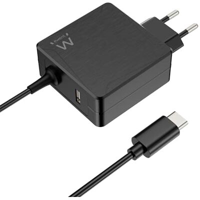 Ewent 65 W USB type C wandlader met 1,5 m kabel, extra USB-A-aansluiting voor smartphone, oplader voor MacBook/Pro 13 inch en MacBook Air vanaf 2018, iPad Pro, laptop Ewent 65 W USB type C wandlader met 1,5 m kabel, extra USB-A-aansluiting voor smartphone, oplader voor MacBook/Pro 13 inch en MacBook Air vanaf 2018, iPad Pro, laptop