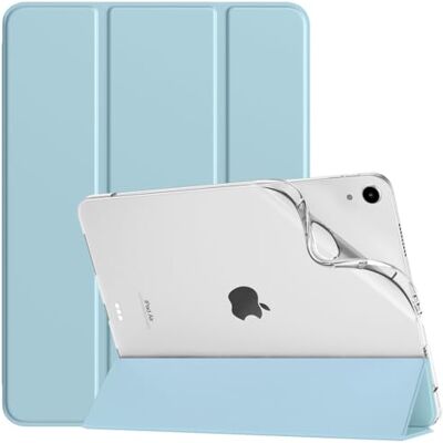 TiMOVO Hoes voor iPad Air 11 inch M2 2024, iPad Air 6/5/4 (2024/2022/2020) 10,9 inch, dunne hoes met matte achterkant van doorschijnend zacht TPU, automatische slaap/wake, hemelsblauw Étui Fine en TPU Souple, Arrière dépoli Translucide, Veille et Réveil TiMOVO Hoes voor iPad Air 11 inch M2 2024, iPad Air 6/5/4 (2024/2022/2020) 10,9 inch, dunne hoes met matte achterkant van doorschijnend zacht TPU, automatische slaap/wake, hemelsblauw Étui Fine en TPU Souple, Arrière dépoli Translucide, Veille et Réveil