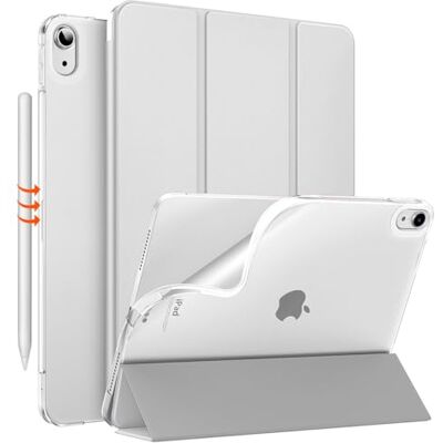 MoKo Voor iPad Air 6e generatie 11-inch hoes (M2) 2024, iPad Air 5e/4e generatie hoes 10,9 inch 2022/2020, Translucent Frosted Soft TPU achterkant voor iPad Air 6/5/4 Gen, Slim iPad Air Case, zilver MoKo Voor iPad Air 6e generatie 11-inch hoes (M2) 2024, iPad Air 5e/4e generatie hoes 10,9 inch 2022/2020, Translucent Frosted Soft TPU achterkant voor iPad Air 6/5/4 Gen, Slim iPad Air Case, zilver