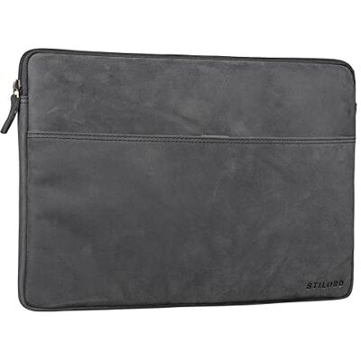 STILORD "Murphy" Laptoptas 15,6 inch, leren hoes voor MacBook 16 inch en laptop 15 inch, vintage, documentenorganizer, sleeve, organizer, kleur: aneto bruin, Avaro Grijs, Retro STILORD "Murphy" Laptoptas 15,6 inch, leren hoes voor MacBook 16 inch en laptop 15 inch, vintage, documentenorganizer, sleeve, organizer, kleur: aneto bruin, Avaro Grijs, Retro