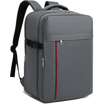 Kono Ryanair rugzak, 40 x 20 x 25 cm, handbagage, vliegtuig, reizen, 20 l, handbagage voor 15,6 inch laptop, voor heren en dames, grijs Kono Ryanair rugzak, 40 x 20 x 25 cm, handbagage, vliegtuig, reizen, 20 l, handbagage voor 15,6 inch laptop, voor heren en dames, grijs