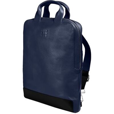 Moleskine Verticale camerarugzak Collection Classic Leather Rugzak compatibel met tablet, laptop en iPad tot 15 inch, afmetingen 30 x 40 x 8,5 cm, saffierblauw Moleskine Verticale camerarugzak Collection Classic Leather Rugzak compatibel met tablet, laptop en iPad tot 15 inch, afmetingen 30 x 40 x 8,5 cm, saffierblauw