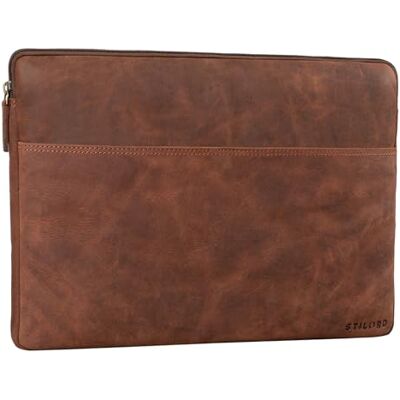 STILORD "Murphy" laptoptas 15,6 inch lederen beschermhoes voor MacBook 16 inch en laptop 15 inch vintage documentenorganizer hoes kleur: aneto bruin, Veleta Bruin, Retro STILORD "Murphy" laptoptas 15,6 inch lederen beschermhoes voor MacBook 16 inch en laptop 15 inch vintage documentenorganizer hoes kleur: aneto bruin, Veleta Bruin, Retro