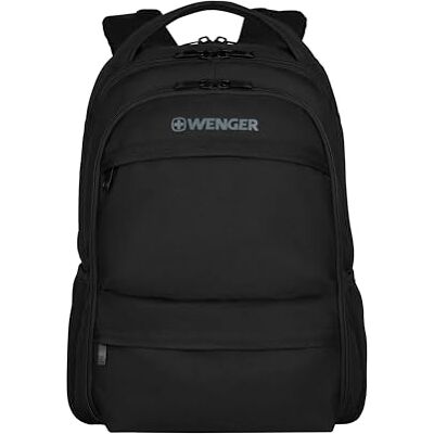 WENGER Fuse Rugzak voor laptop, 15,6 inch, met vak voor tablet met touchscreen, 10 inch, organisatiesysteem, 16 l, vrouwen en mannen, zaken, effen, school, reizen, zwart, 600630 WENGER Fuse Rugzak voor laptop, 15,6 inch, met vak voor tablet met touchscreen, 10 inch, organisatiesysteem, 16 l, vrouwen en mannen, zaken, effen, school, reizen, zwart, 600630