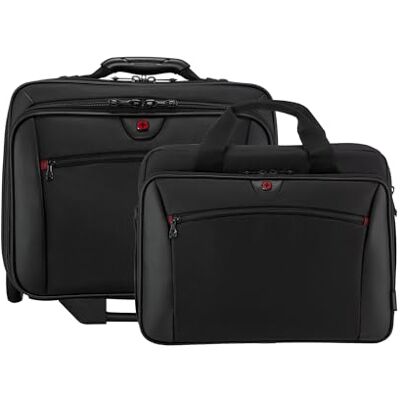 WENGER Potomac Set van 2 bagage voor laptop, 17 inch, afneembare tas voor laptop 15 inch, 23 l, vrouwen en mannen, kantoor, zaken, reizen, zwart, 600661 WENGER Potomac Set van 2 bagage voor laptop, 17 inch, afneembare tas voor laptop 15 inch, 23 l, vrouwen en mannen, kantoor, zaken, reizen, zwart, 600661
