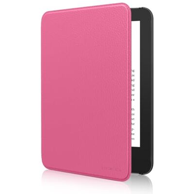 MoKo Case Fits 6 inch All-New Kindle (11e generatie-2024/2022 release), lichtgewicht shell cover met auto wake/slaap voor Kindle 2024/2022 11e generatie e-reader, magenta MoKo Case Fits 6 inch All-New Kindle (11e generatie-2024/2022 release), lichtgewicht shell cover met auto wake/slaap voor Kindle 2024/2022 11e generatie e-reader, magenta